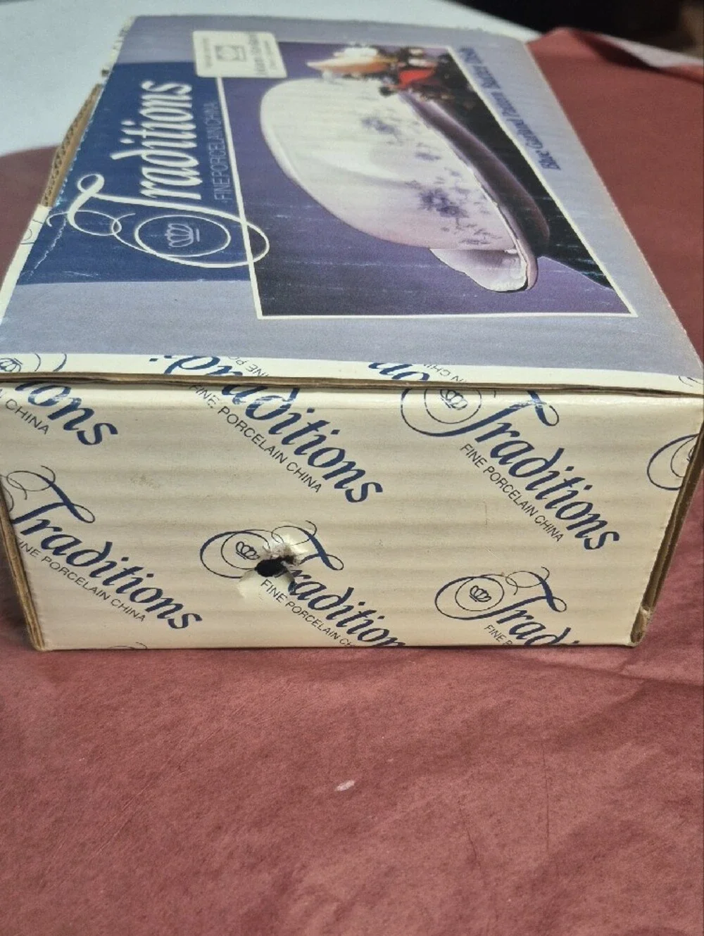 Traditions Johann Haviland Blue Garland Covered Butter Dish - Still In Box